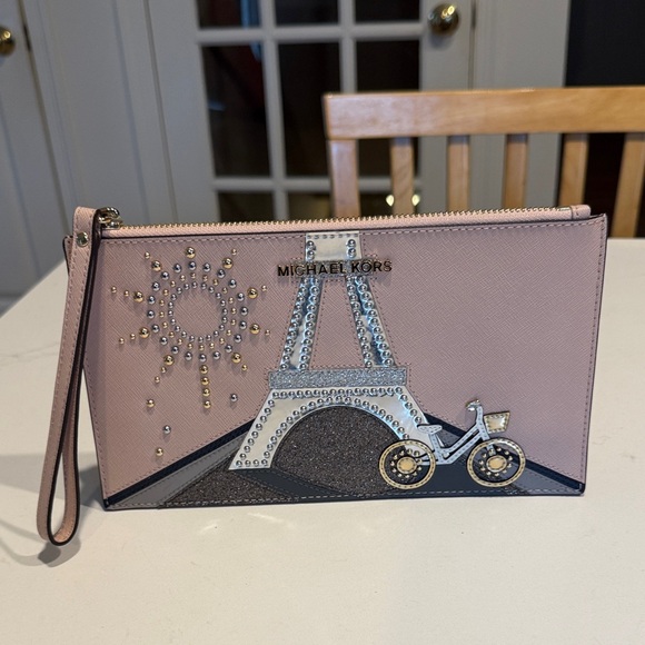 Michael Kors Gold and Tan Clutch - Picture 1 of 8